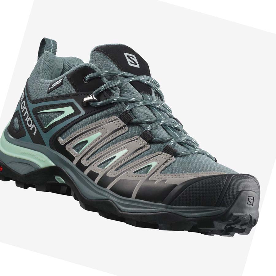 Tenis Senderismo Salomon WoX ULTRA PIONEER CLIMASALOMON™ WATERPROOF Mujer Verdes | MX 2794AHK